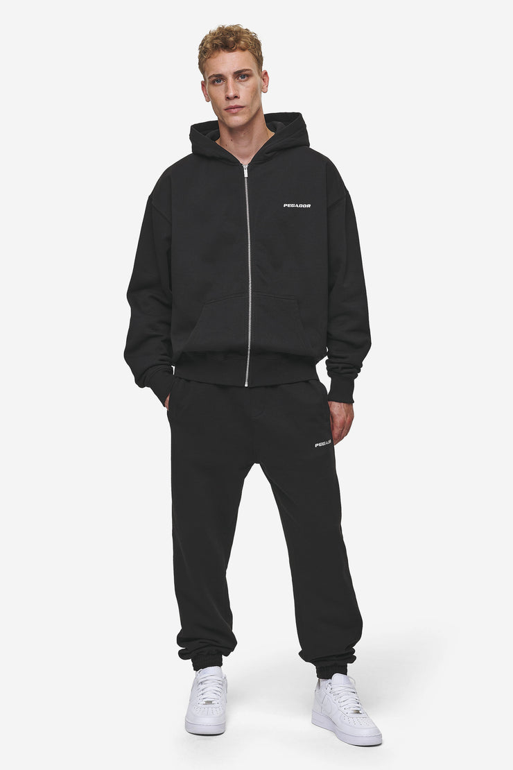 Pegador Logo Oversized Sweat Jacket Washed Black Jubiläumsangebot