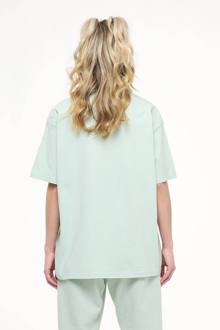 Pegador Beverly Logo Oversized Tee Vintage Washed Milky Green Gum Sonderangebote