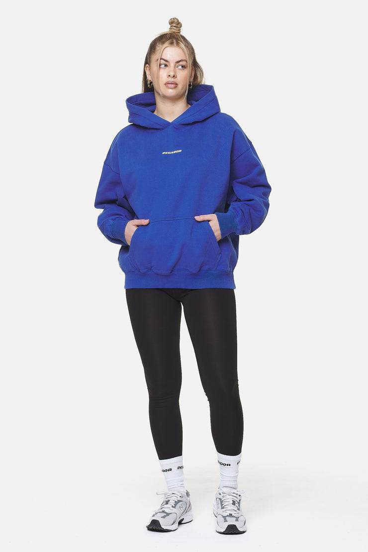 Pegador Clarita Logo Oversized Hoodie Washed True Blue White Gum Bis zu 65% Rabatt