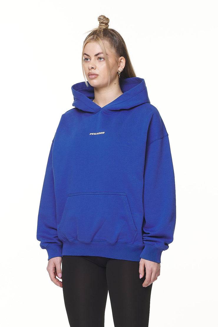 Pegador Clarita Logo Oversized Hoodie Washed True Blue White Gum Bis zu 65% Rabatt