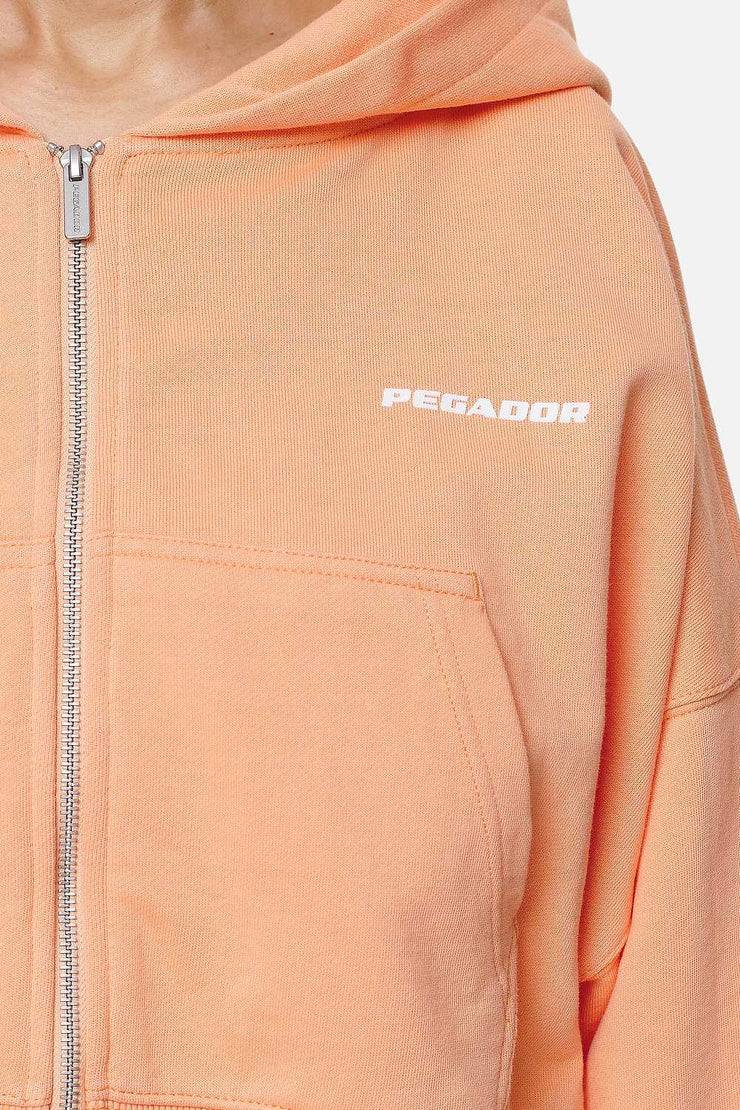 Pegador Marla Cropped Zip Hoodie Washed Apricot White Gum Nur für heute
