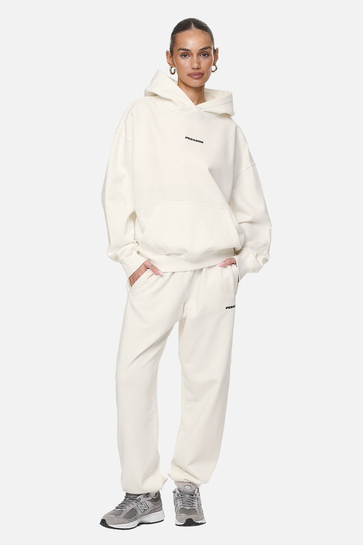 Pegador Clarita Logo Oversized Hoodie Washed Coconut Milk Black Gum Sonderangebot der Fabrik