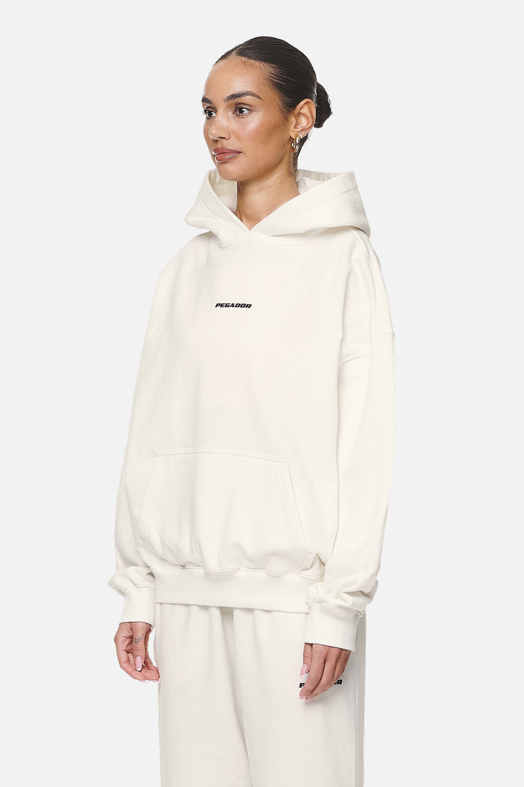 Pegador Clarita Logo Oversized Hoodie Washed Coconut Milk Black Gum Sonderangebot der Fabrik