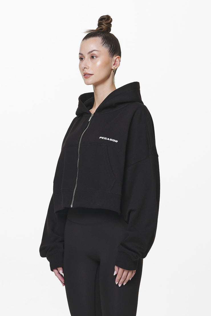 Pegador Marla Cropped Zip Hoodie Black Gum Riesige Rabatte