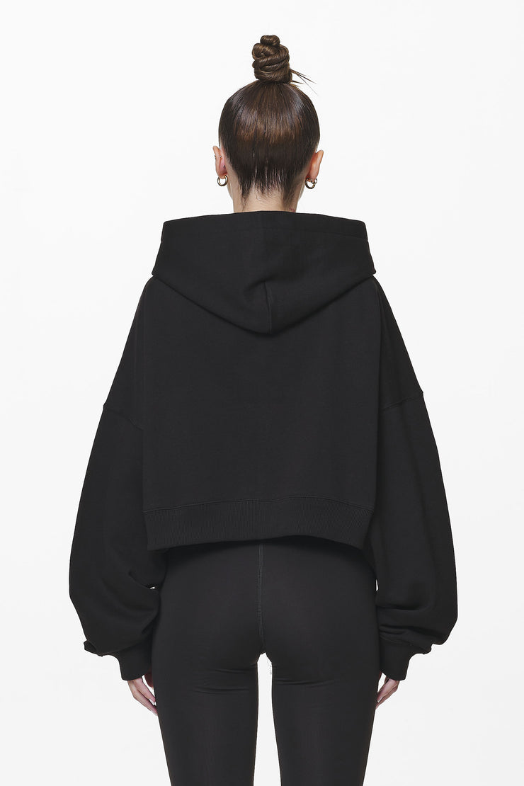 Pegador Marla Cropped Zip Hoodie Black Gum Riesige Rabatte