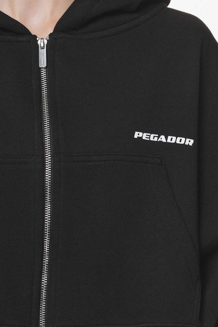 Pegador Marla Cropped Zip Hoodie Black Gum Riesige Rabatte