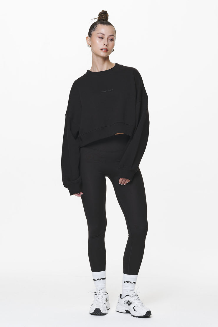 Pegador Londa Cropped Oversized Sweater Black Gum 50% Rabatt mit kostenlosem Versand