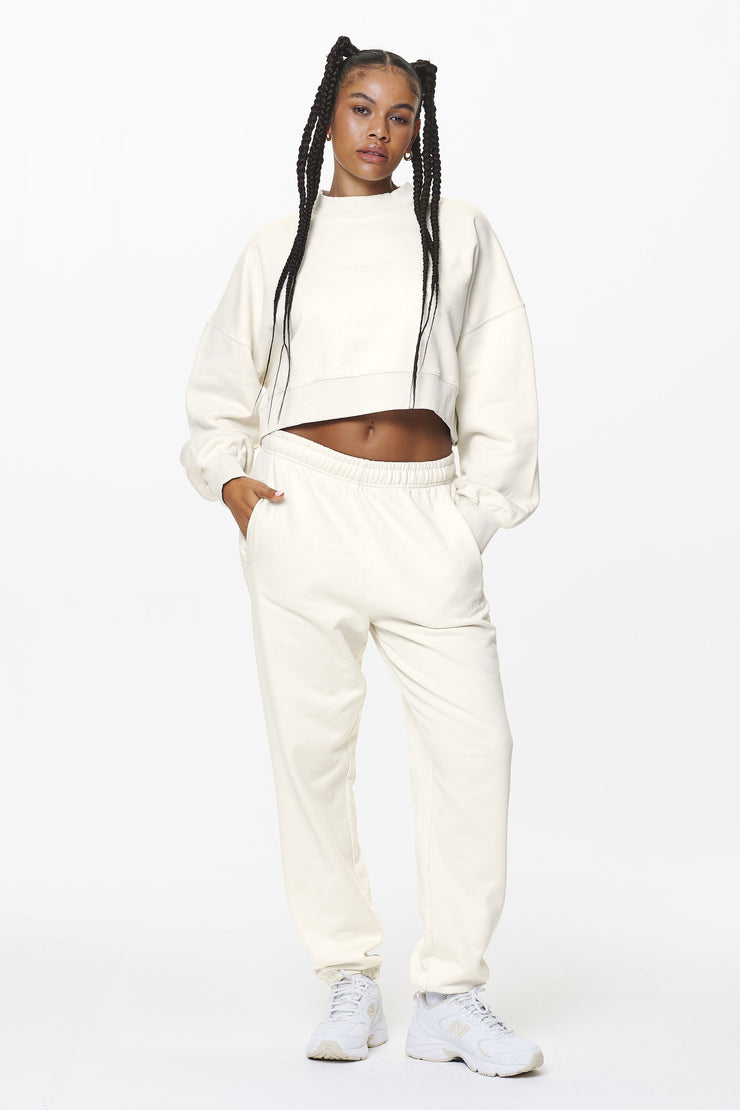 Pegador Londa Cropped Oversized Sweater Washed Salty Cream Gum Im Verkauf