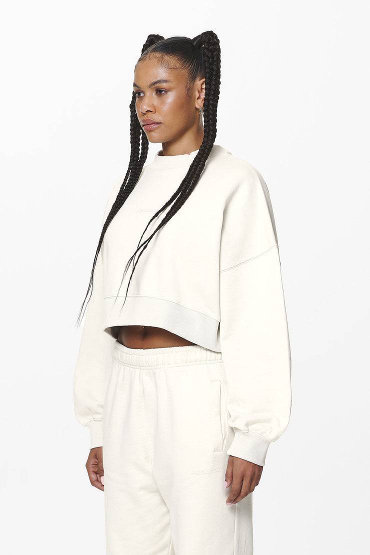 Pegador Londa Cropped Oversized Sweater Washed Salty Cream Gum Im Verkauf