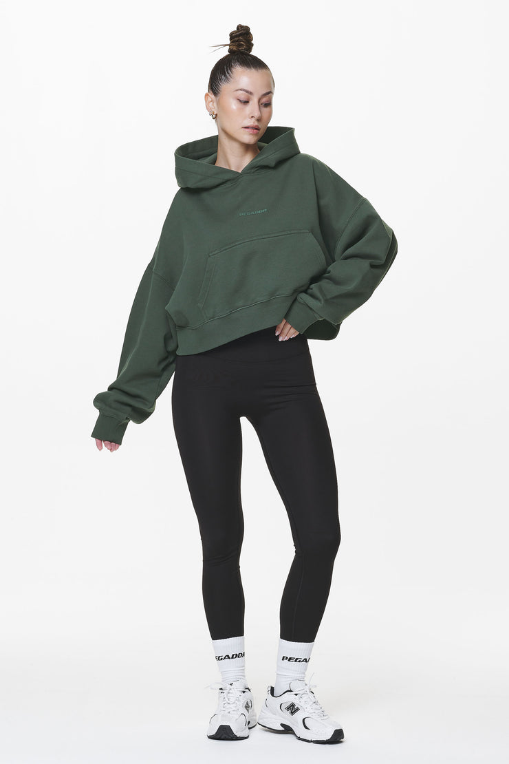 Pegador Salita Oversized Cropped Hoodie Washed Sage Green Gum Rabatte dieses Monats