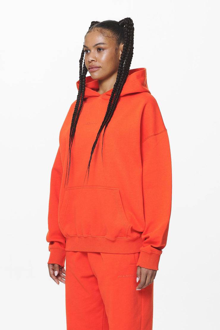 Pegador Clarita Logo Oversized Hoodie Washed Signal Red Gum Auslauf