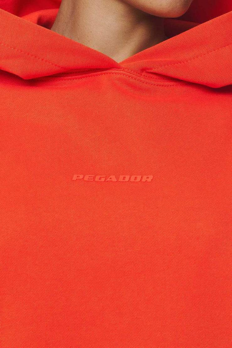 Pegador Clarita Logo Oversized Hoodie Washed Signal Red Gum Auslauf
