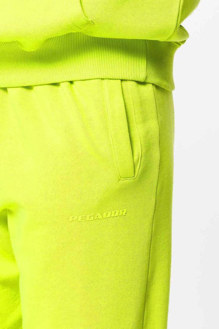 Pegador Villa High Waisted Sweat Pants Washed Lime Yellow Gum im Angebot