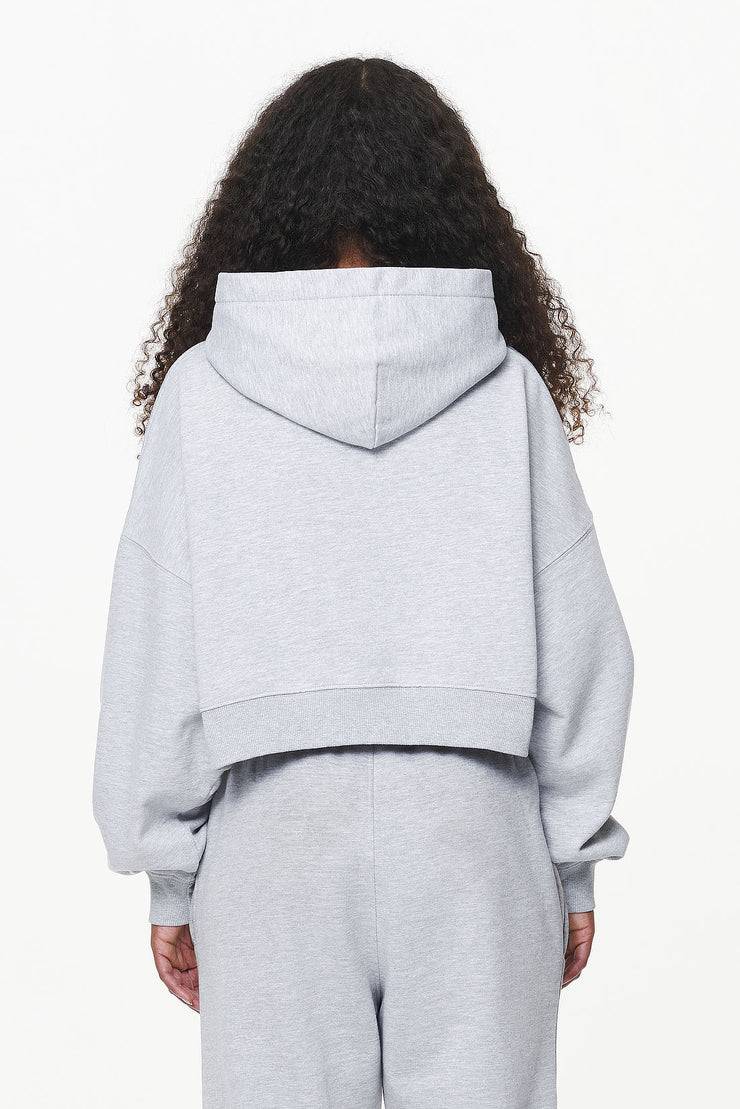 Pegador Chancery Oversized Cropped Hoodie Grey Melange Schlussverkauf