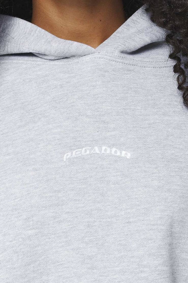 Pegador Chancery Oversized Cropped Hoodie Grey Melange Schlussverkauf