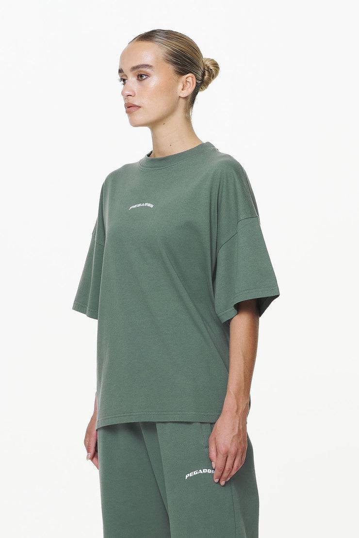 Pegador Thames Heavy Oversized Tee Vintage Washed Garden Green Limitierter Zeitrabatt