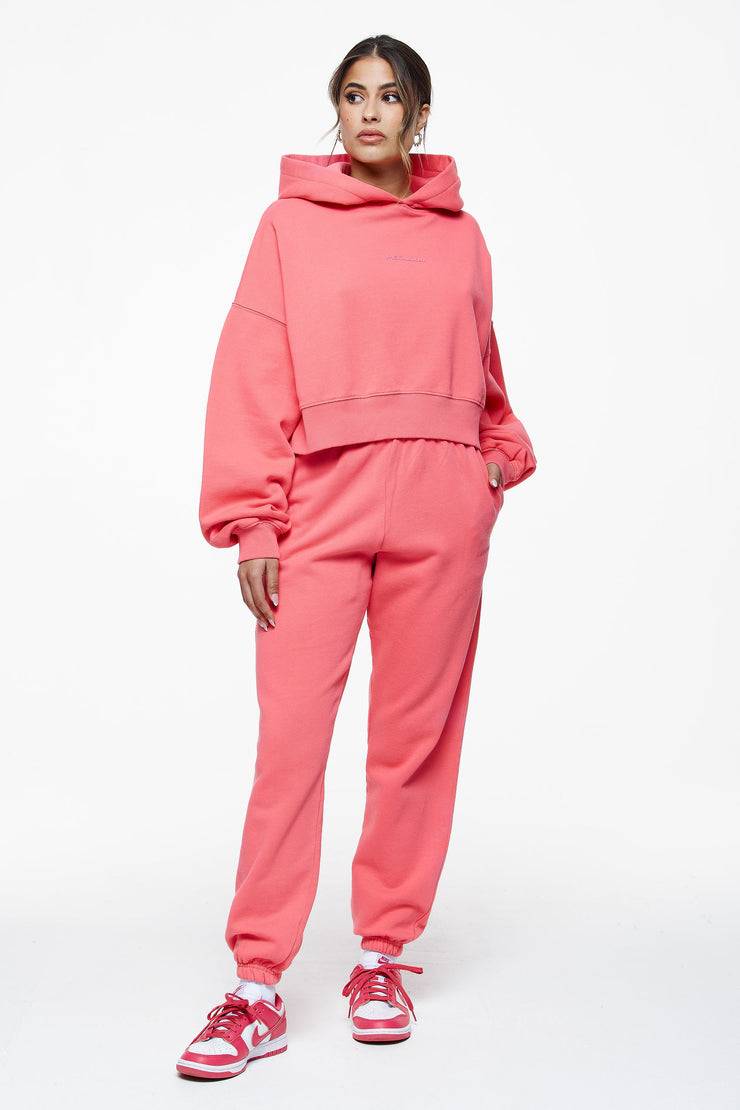 Pegador Salita Oversized Cropped Hoodie Vintage Washed Strawberry Gum Fabrik Onlineshop