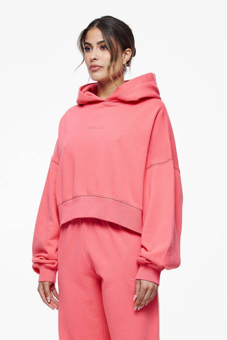 Pegador Salita Oversized Cropped Hoodie Vintage Washed Strawberry Gum Fabrik Onlineshop