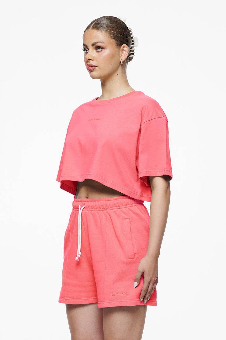 Pegador Layla Oversized Cropped Tee Vintage Washed Strawberry Gum Fabrikpreis