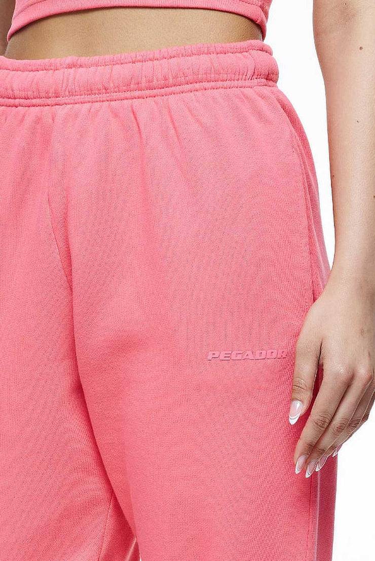 Pegador Villa High Waisted Sweat Pants Vintage Washed Strawberry Gum Sonderangebot