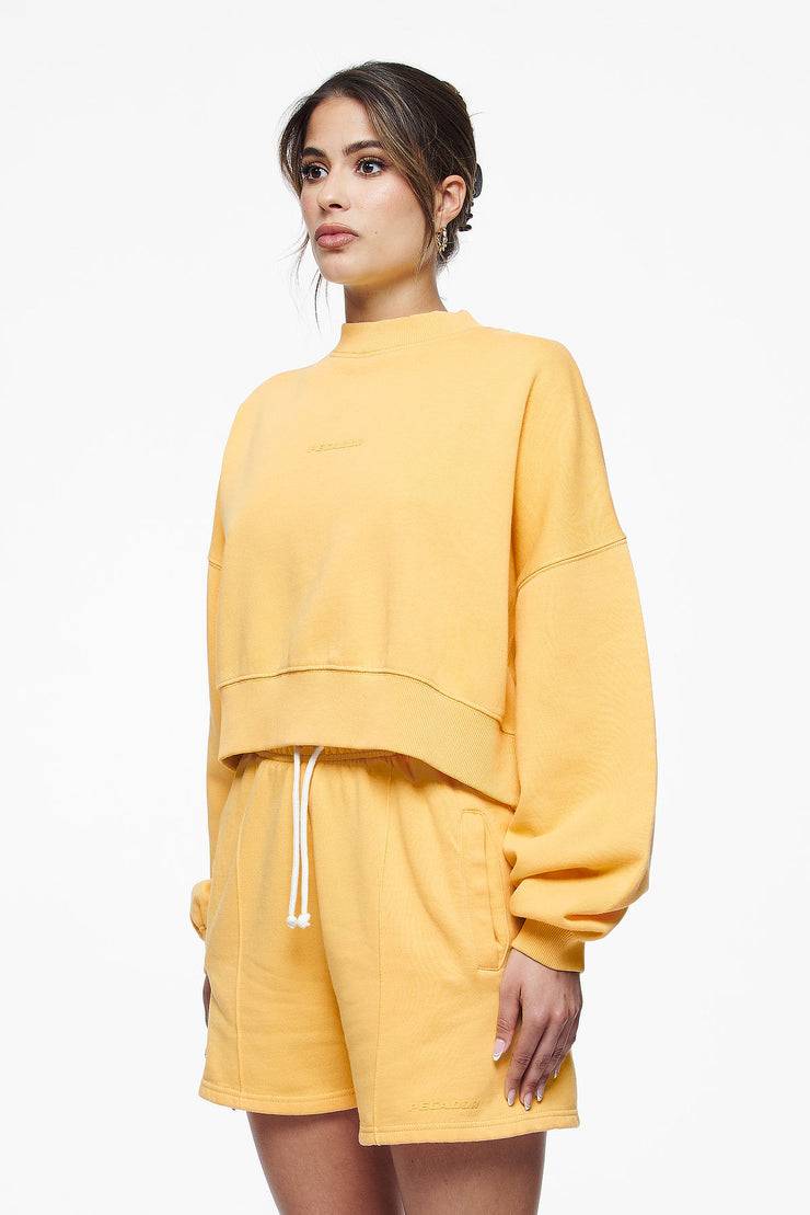 Pegador Londa Cropped Oversized Sweater Vintage Washed Golden Sun Gum Großer Ausverkauf