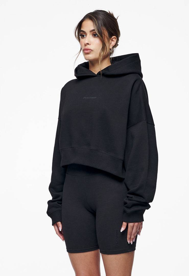 Pegador Salita Oversized Cropped Hoodie Black Gum Preisnachlass