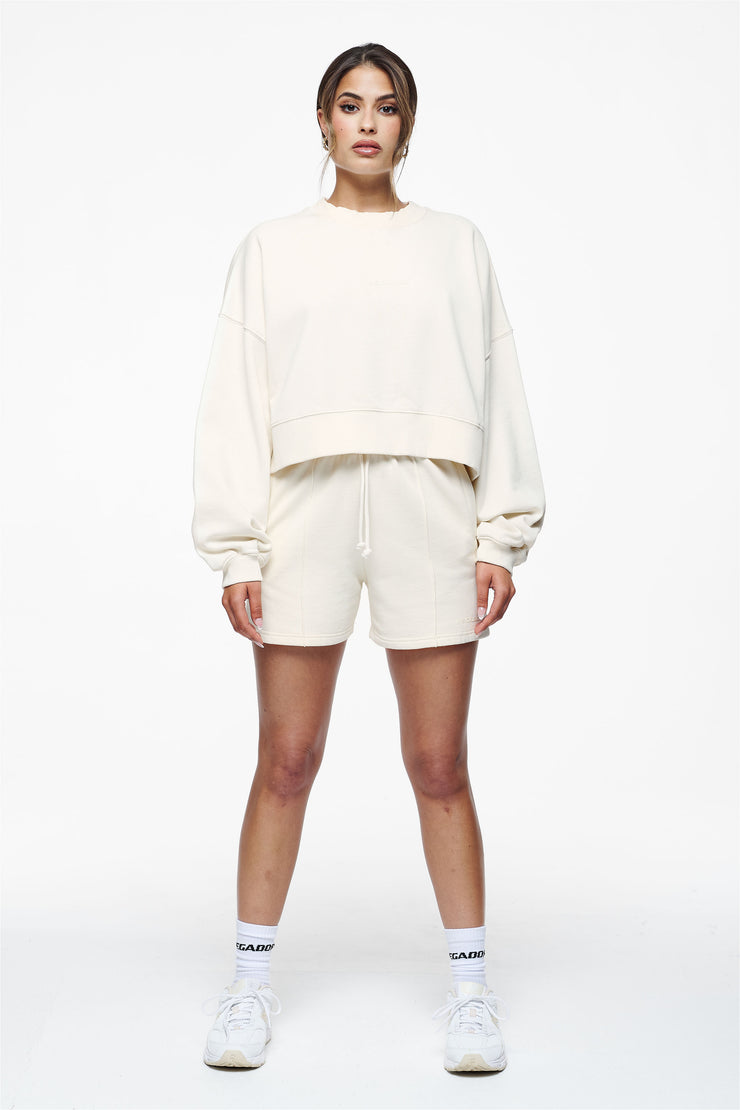 Pegador Londa Cropped Oversized Sweater Vintage Washed Unbleached Gum Muttertagsangebot