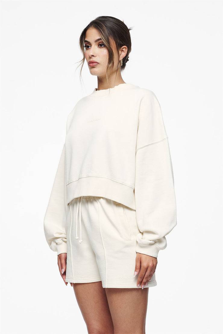 Pegador Londa Cropped Oversized Sweater Vintage Washed Unbleached Gum Muttertagsangebot