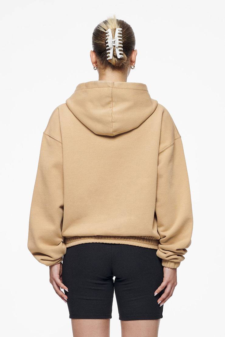 Pegador Valinda Cropped Zip Hoodie Vintage Washed Espresso Gum Top Angebot