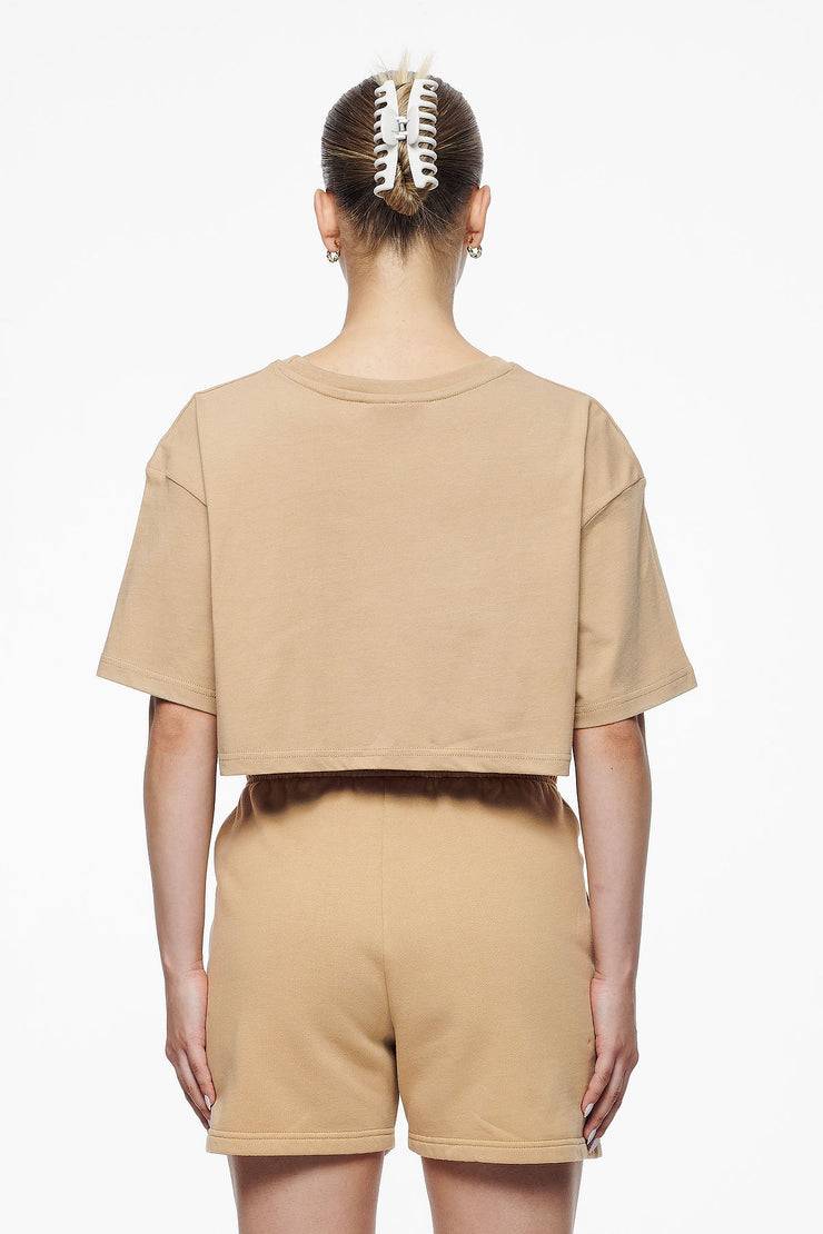 Pegador Layla Oversized Cropped Tee Vintage Washed Espresso Gum Neueste Mode