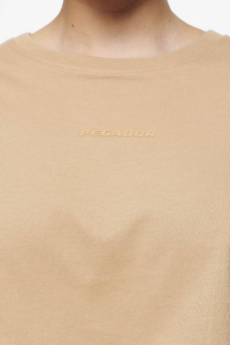 Pegador Layla Oversized Cropped Tee Vintage Washed Espresso Gum Neueste Mode