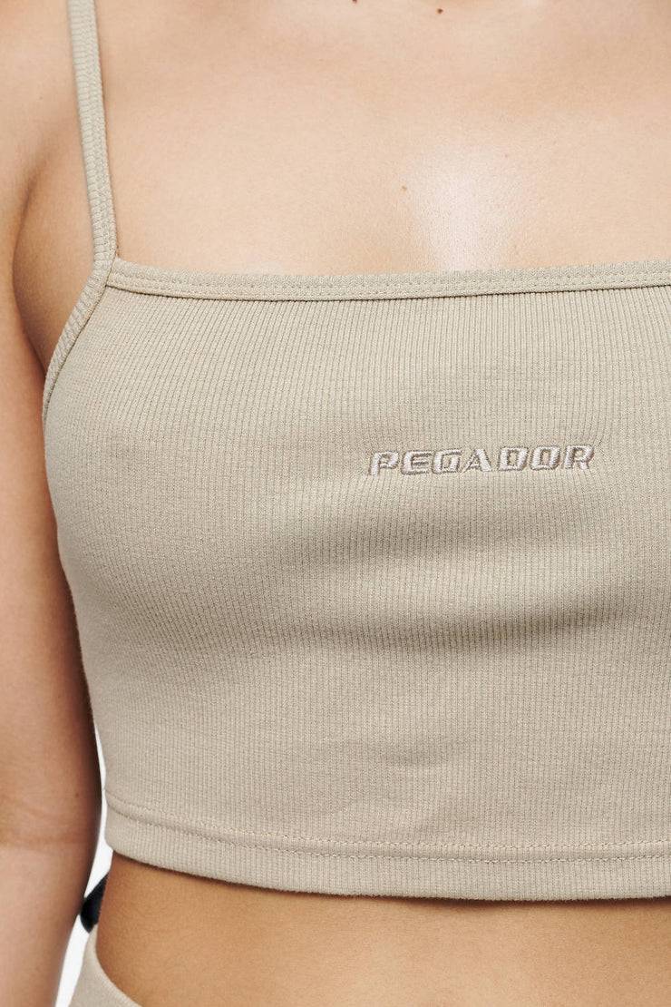 Pegador Ruby Rib Crop Top Vintage Washed Espresso Exklusive Angebote
