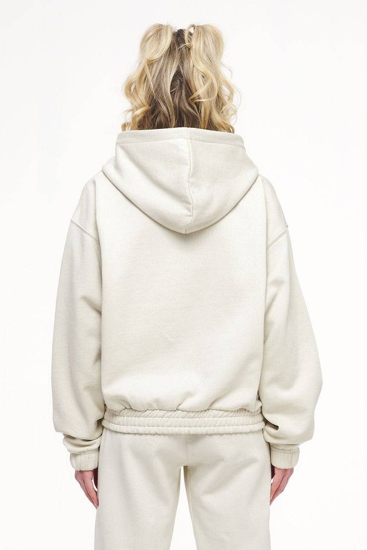 Pegador Valinda Cropped Zip Hoodie Vintage Washed Angels Cream Gum Neuheiten