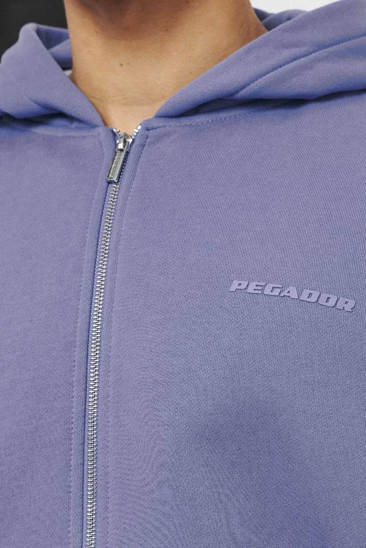 Pegador Logo Oversized Sweat Jacket Vintage Washed Magic Violet Gum VIP-Rabatte