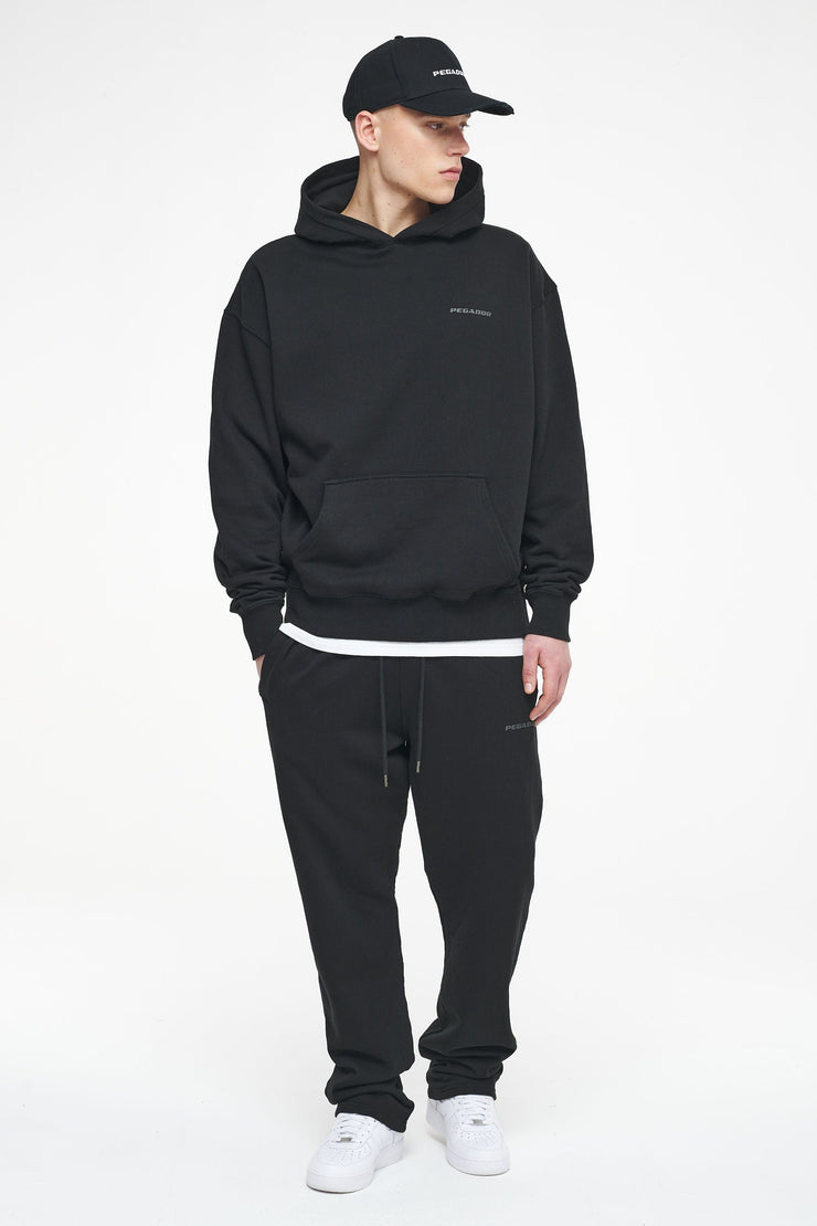 Pegador Logo Oversized Hoodie Vintage Washed Black Ink Gum Super Sparpreis