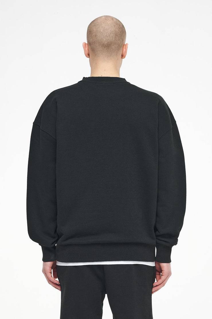 Pegador Logo Oversized Sweater Vintage Washed Black Ink Gum Kostenlose Rückgabe