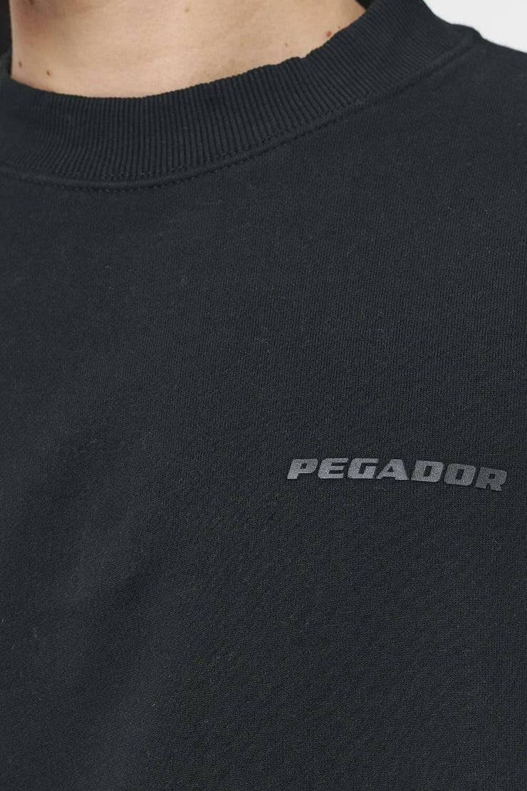 Pegador Logo Oversized Sweater Vintage Washed Black Ink Gum Kostenlose Rückgabe