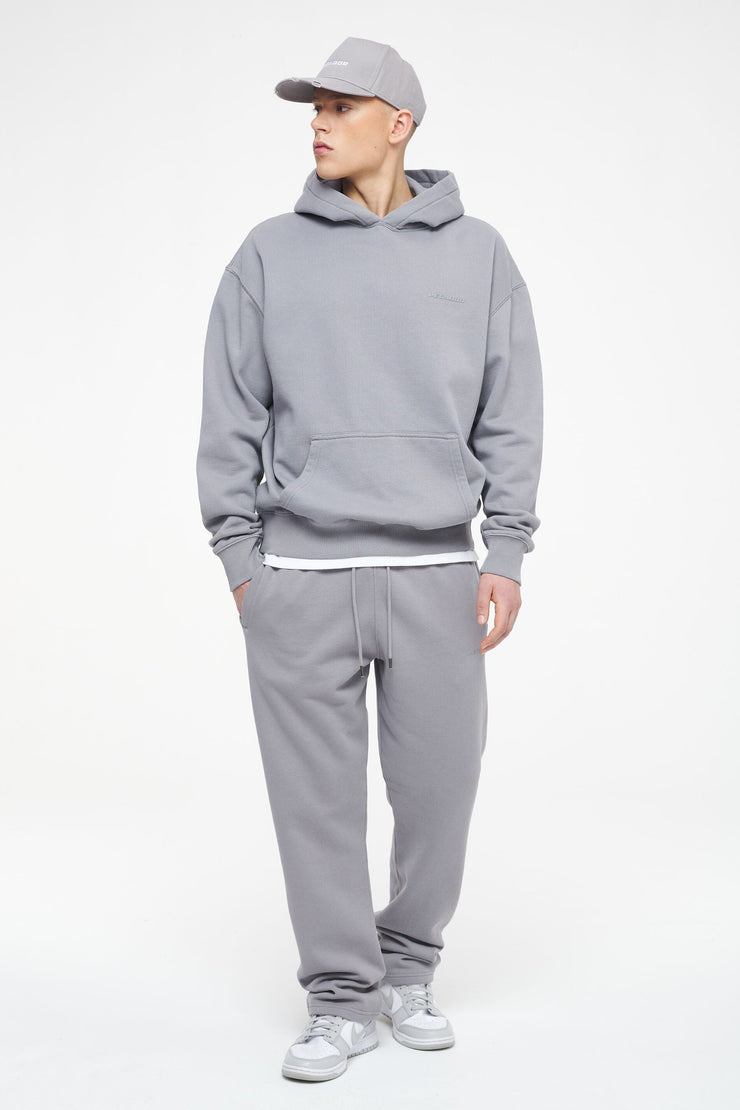 Pegador Logo Oversized Hoodie Vintage Washed Dusk Grey Gum Neueste Stile