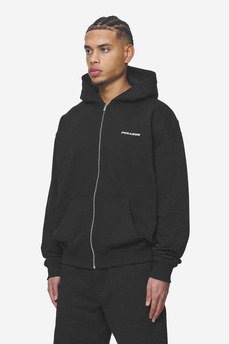Pegador Logo Oversized Sweat Jacket Washed Black White Gum Bis zu 65% Rabatt