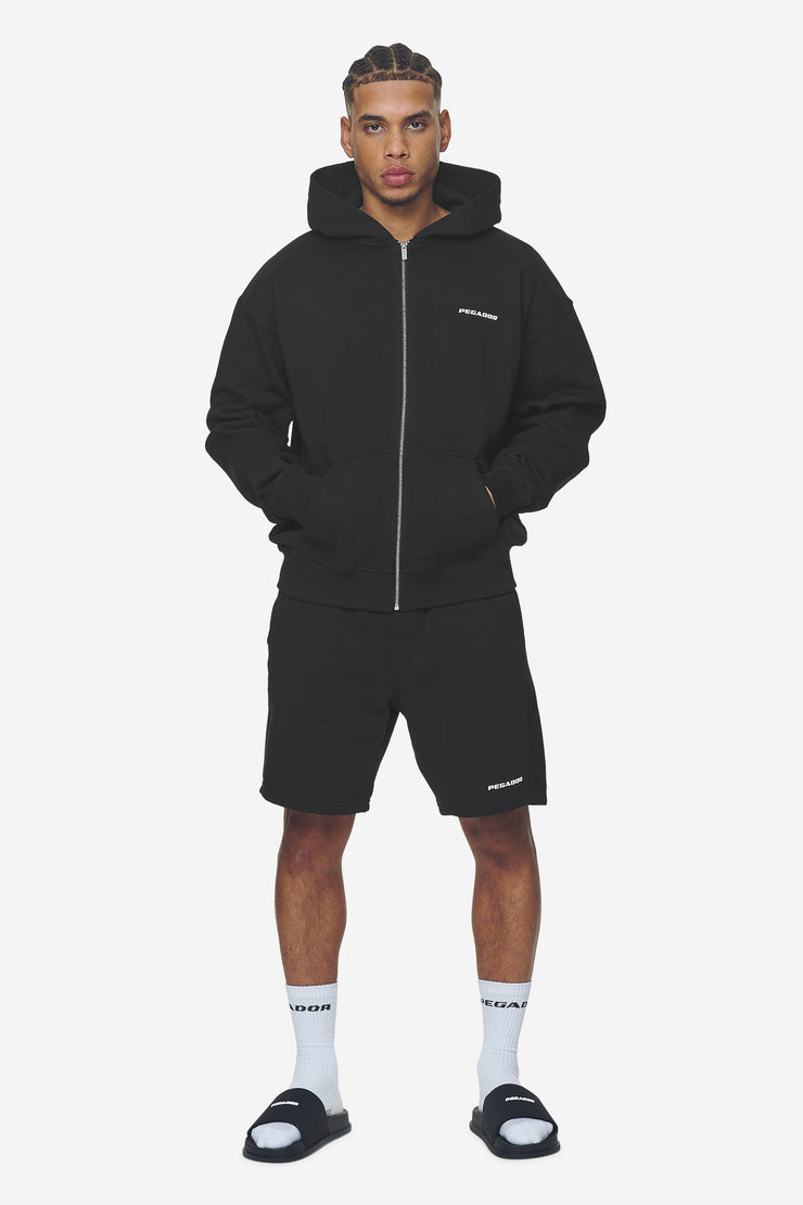 Pegador Logo Oversized Sweat Jacket Washed Black White Gum Bis zu 65% Rabatt