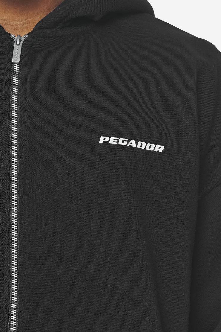 Pegador Logo Oversized Sweat Jacket Washed Black White Gum Bis zu 65% Rabatt