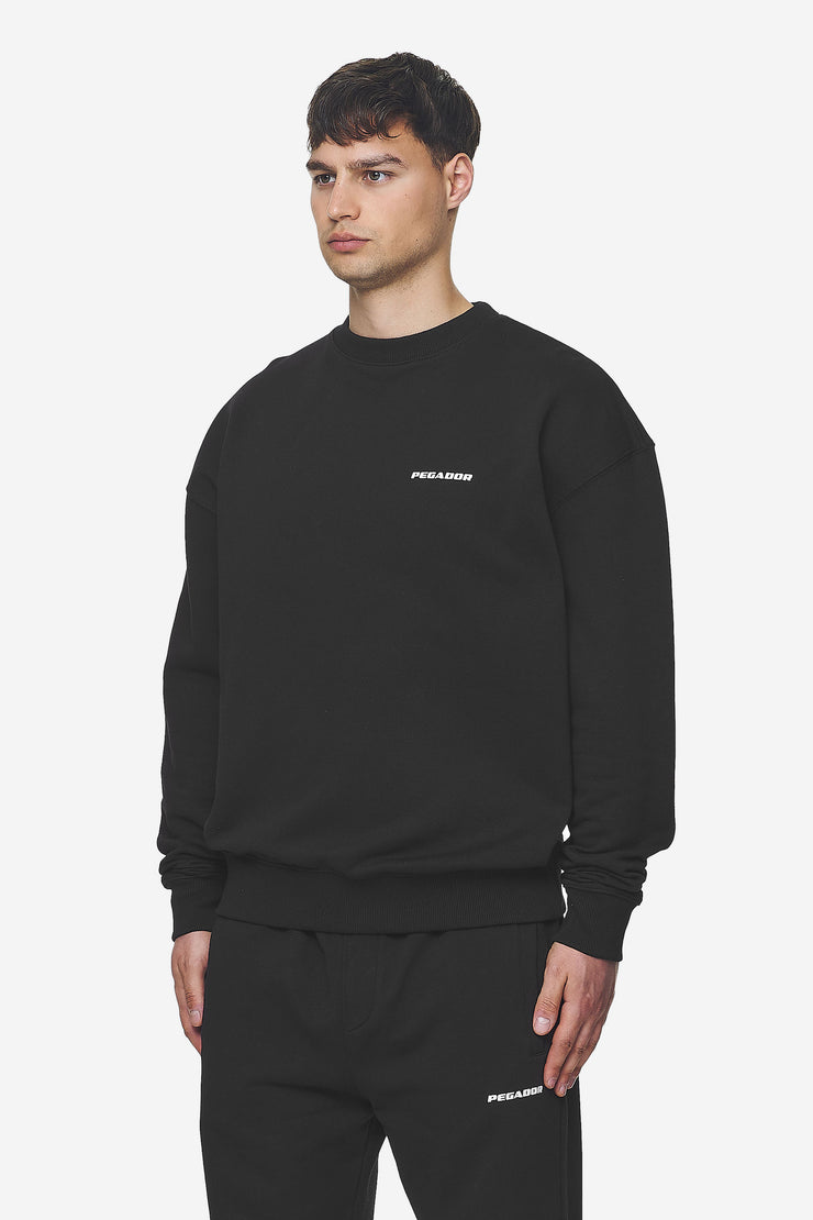 Pegador Logo Oversized Sweater Washed Black White Gum Sonderangebot der Fabrik