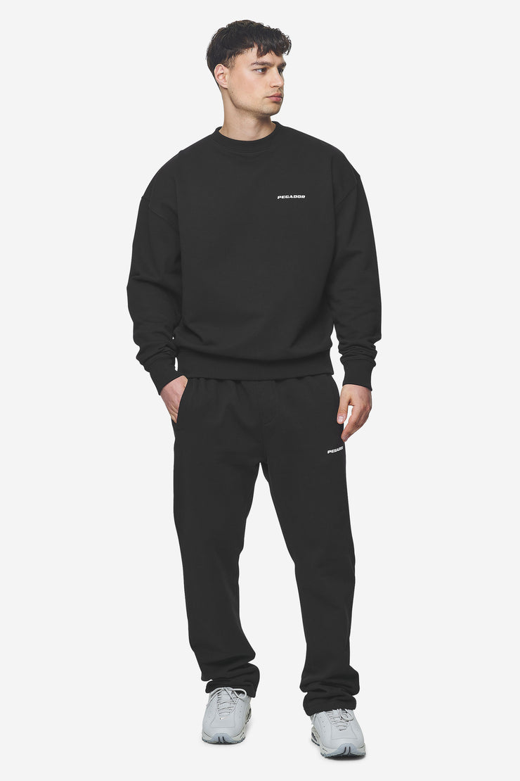 Pegador Logo Wide Sweat Pants Washed Black White Gum Discount Store für neue Produkte