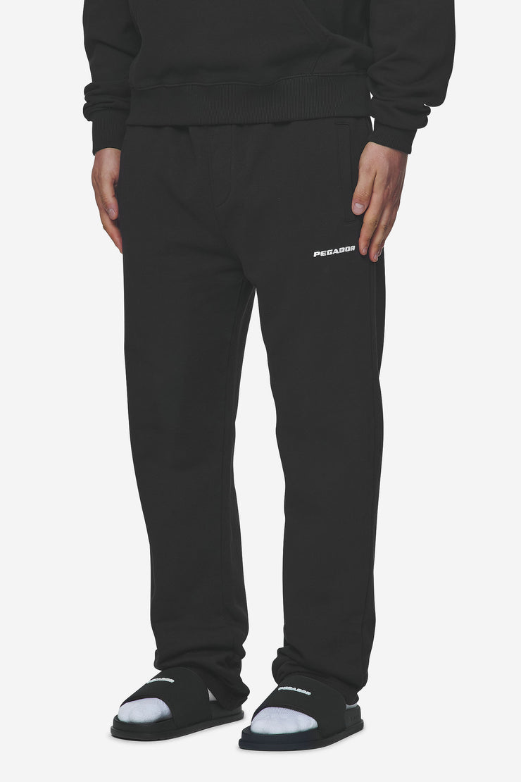 Pegador Logo Wide Sweat Pants Washed Black White Gum Discount Store für neue Produkte