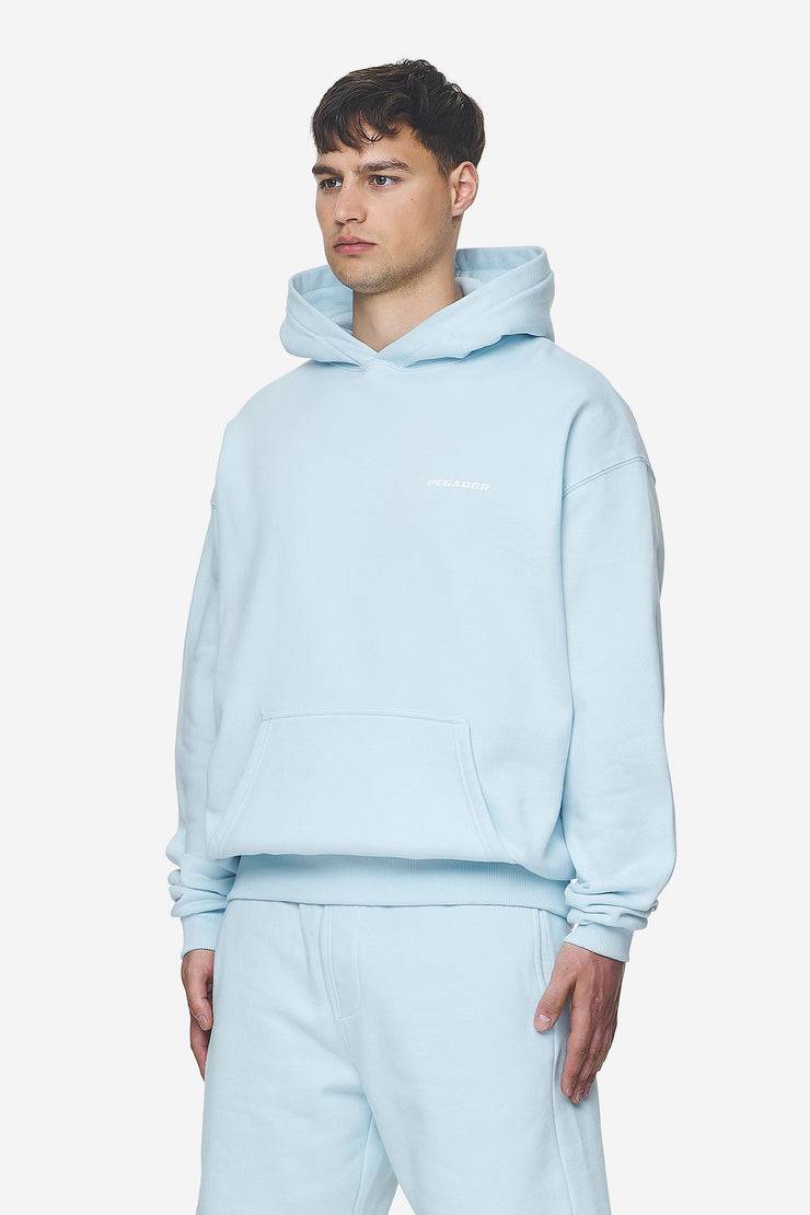 Pegador Logo Oversized Hoodie Washed Baby Blue White Gum 50% Rabatt mit kostenlosem Versand