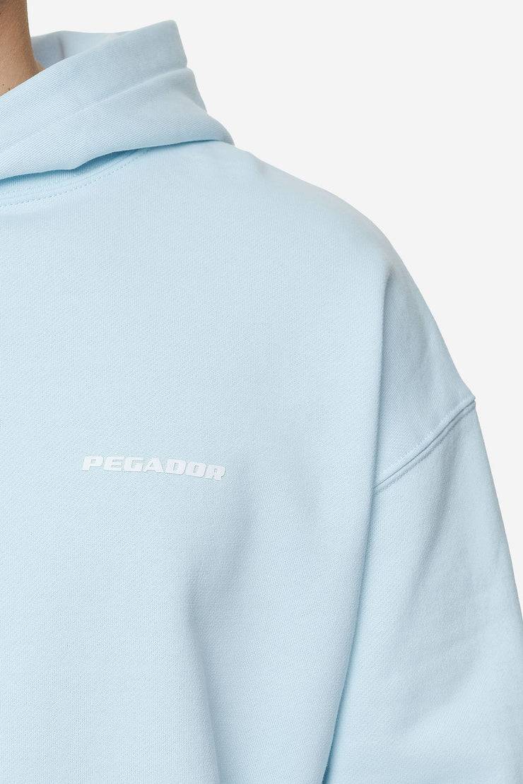 Pegador Logo Oversized Hoodie Washed Baby Blue White Gum 50% Rabatt mit kostenlosem Versand