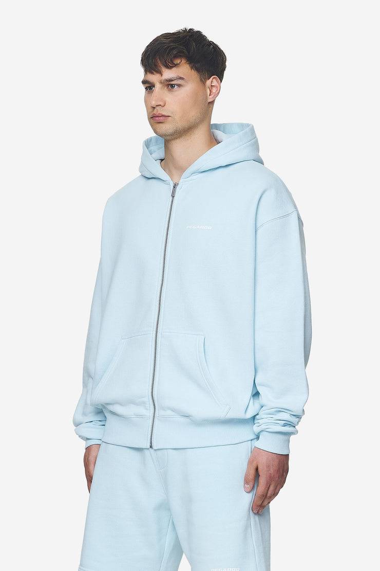 Pegador Logo Oversized Sweat Jacket Washed Baby Blue White Gum Clearance-Verkauf