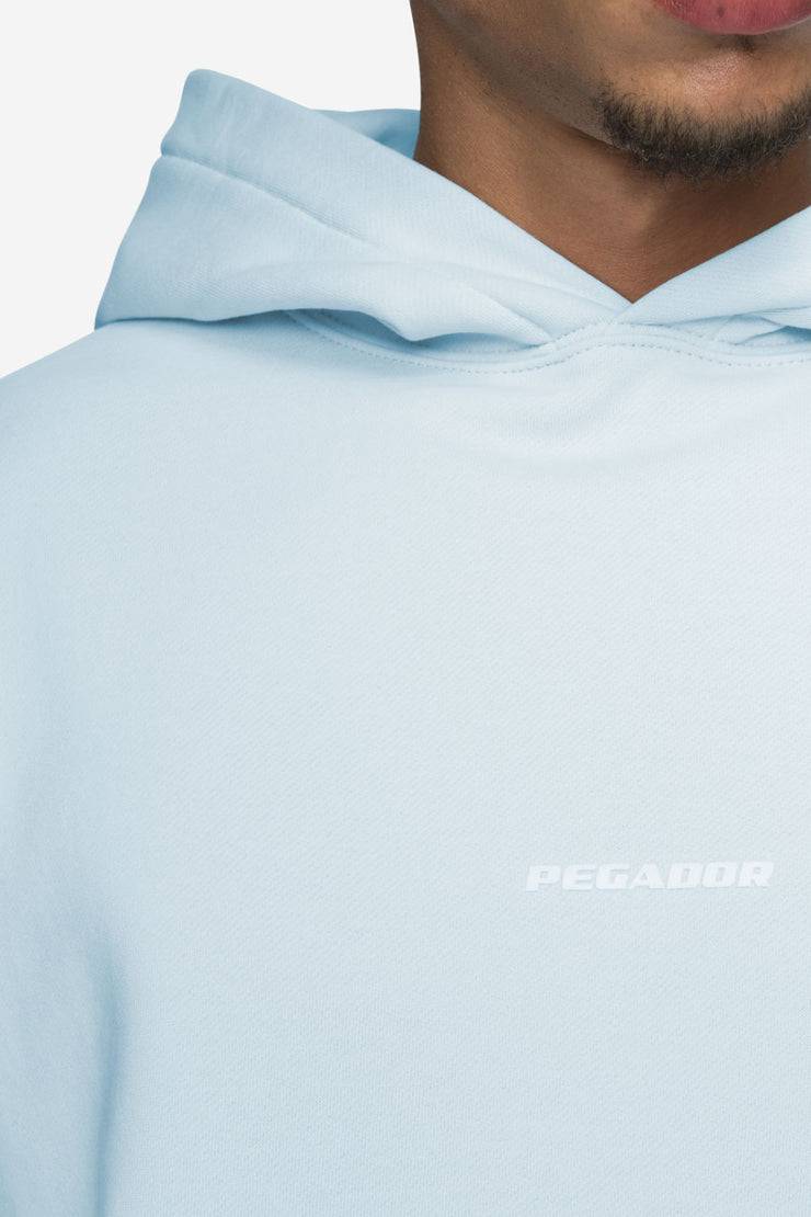 Pegador Logo Boxy Hoodie Washed Baby Blue White Gum Kostenloser Versand international