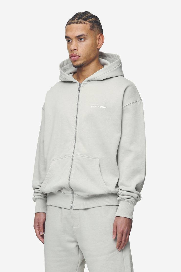 Pegador Logo Oversized Sweat Jacket Washed Pearl Grey White Gum Black Friday Preise