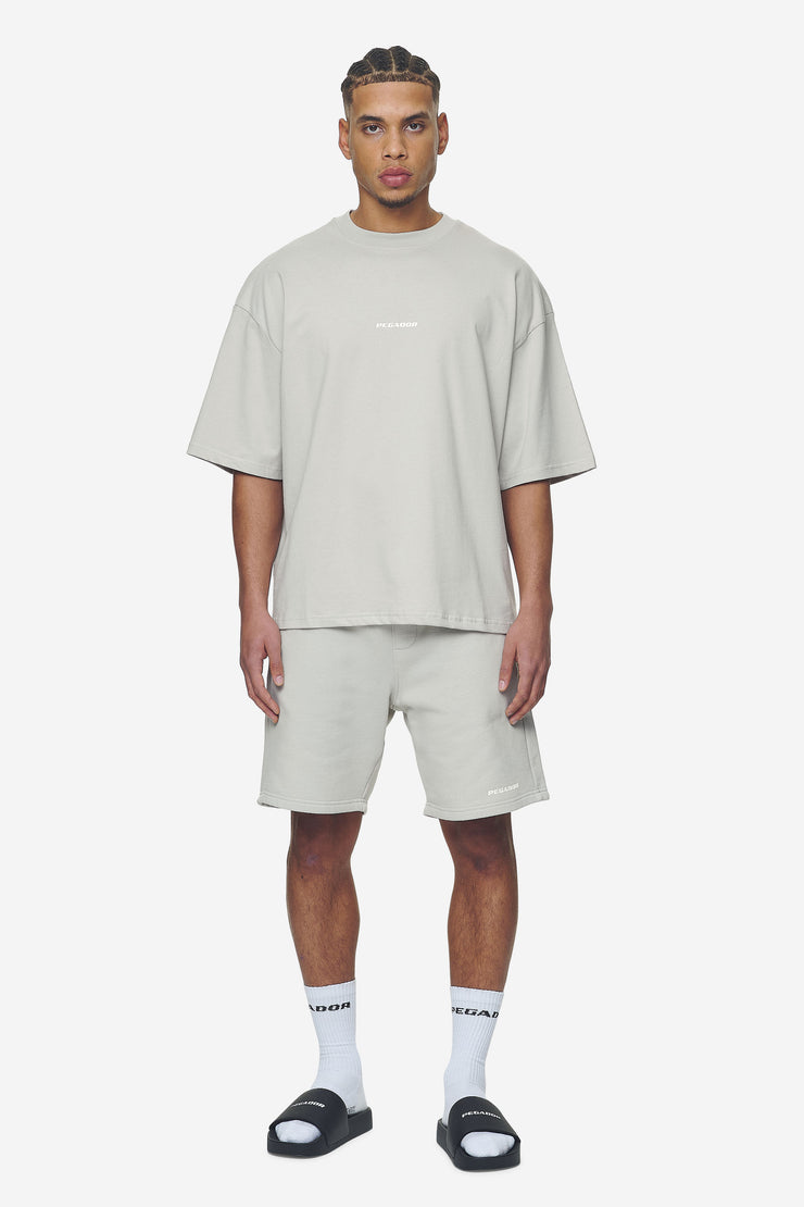 Pegador Logo Boxy Tee Washed Pearl Grey White Gum Im Verkauf